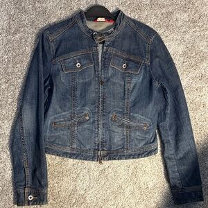 Express Denim Dark Wash Blue Jean Jacket